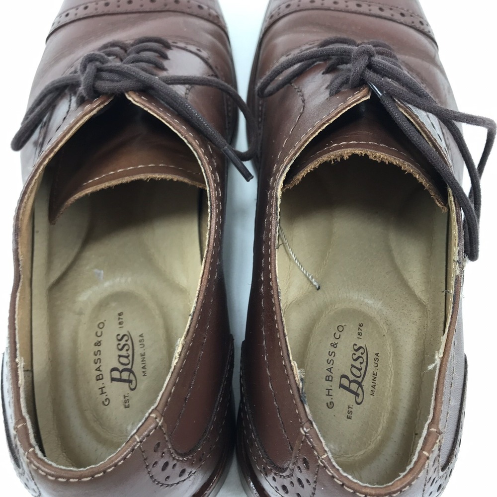 Bass Carnell Oxford Cap Toe Brown Shoes Mens Size 11.5M 70-10132 - Picture 8 of 9